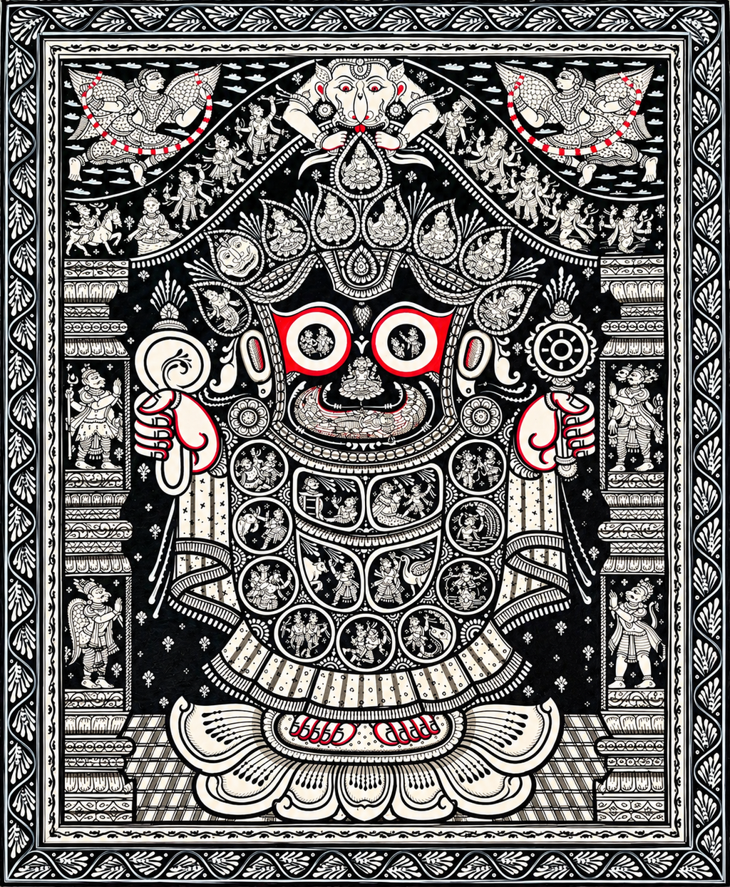 Vishwaroopa Jagannath Pattachitra: The Monochromatic Epic of Divine Leelas