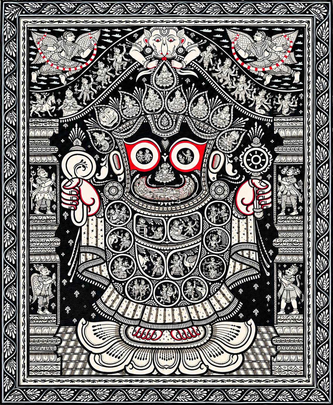 Vishwaroopa Jagannath Pattachitra: The Monochromatic Epic of Divine Leelas