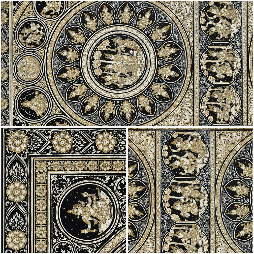 The Twin Epics: Monochromatic Pattachitra Masterpiece