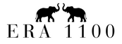 Black logo featuring two elephant silhouettes facing each other above the text 'ERA 1100' on a plain white background.